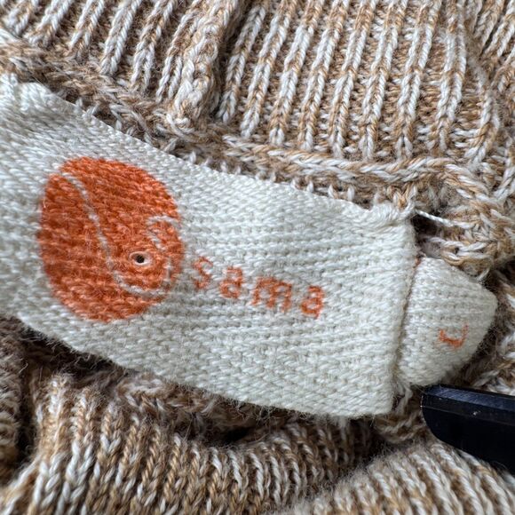 Sama Knits Womens Large Turtleneck Sweater Brown Organic Cotton Oversized Peru - Picture 5 of 12